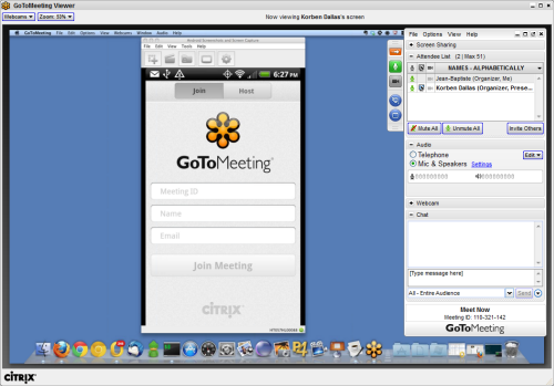Android Screencast in Online Meeting