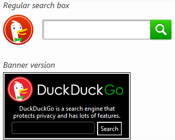 DuckDuckGo Search Box Examples