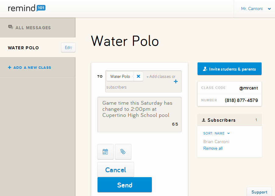 Remind101 website screenshot