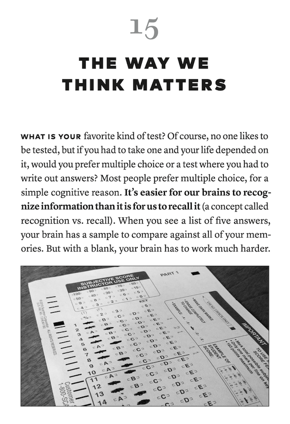 Screenshot from Design Makes the World Book, featuring my photo of a Scantron test form