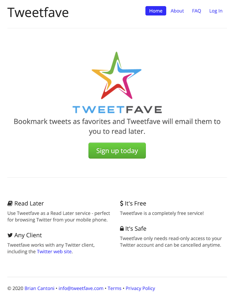 Tweetfave screenshot