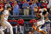 Texas Rangers Watch Giants Celebrate